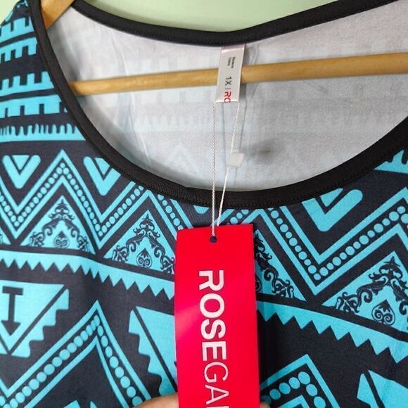 Rose Gal Mandala Aztec Ombre Print Tunic Mini Dress - Picture 6 of 8